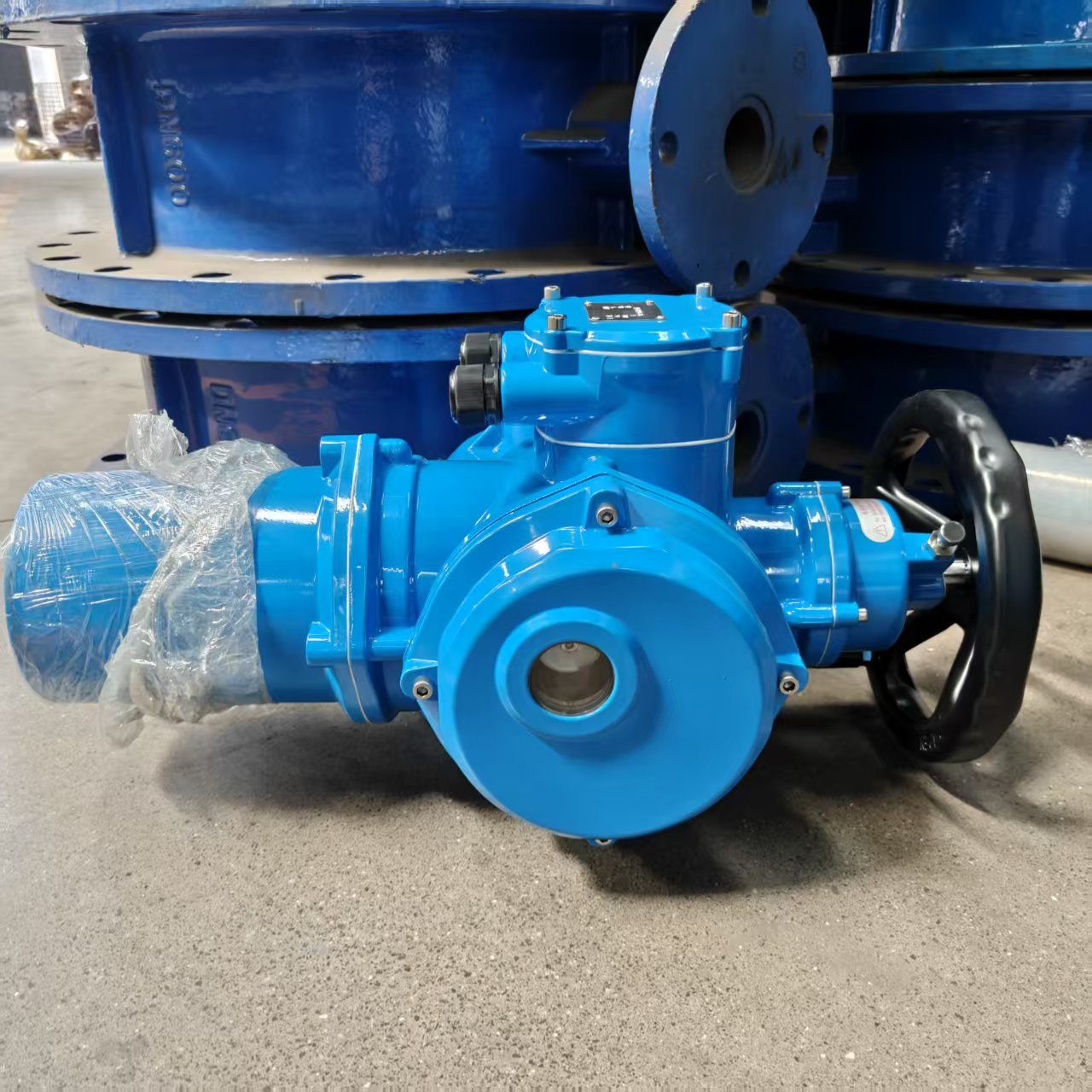 Electric actuator with handwheel and control housing