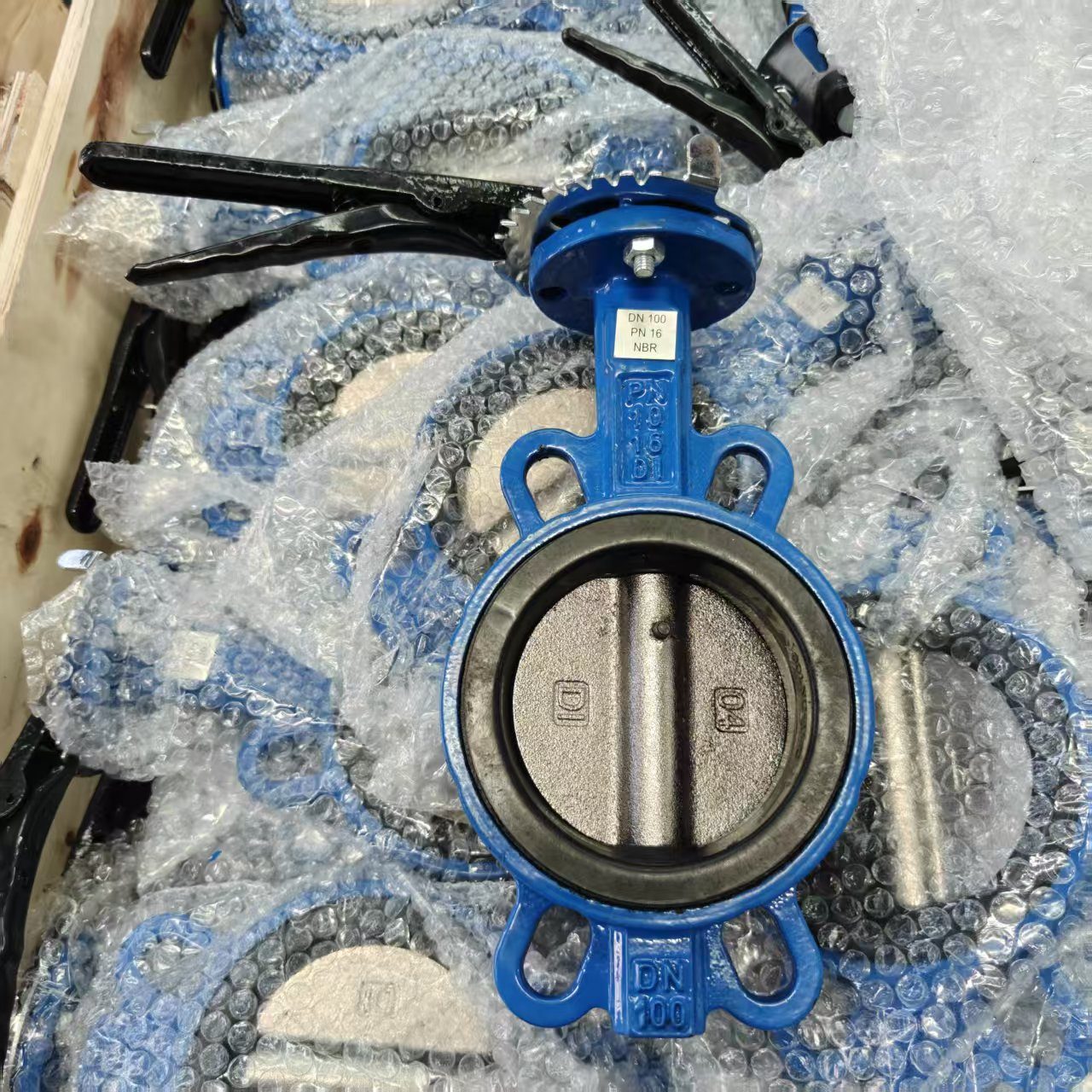 Wafer butterfly valve detail view