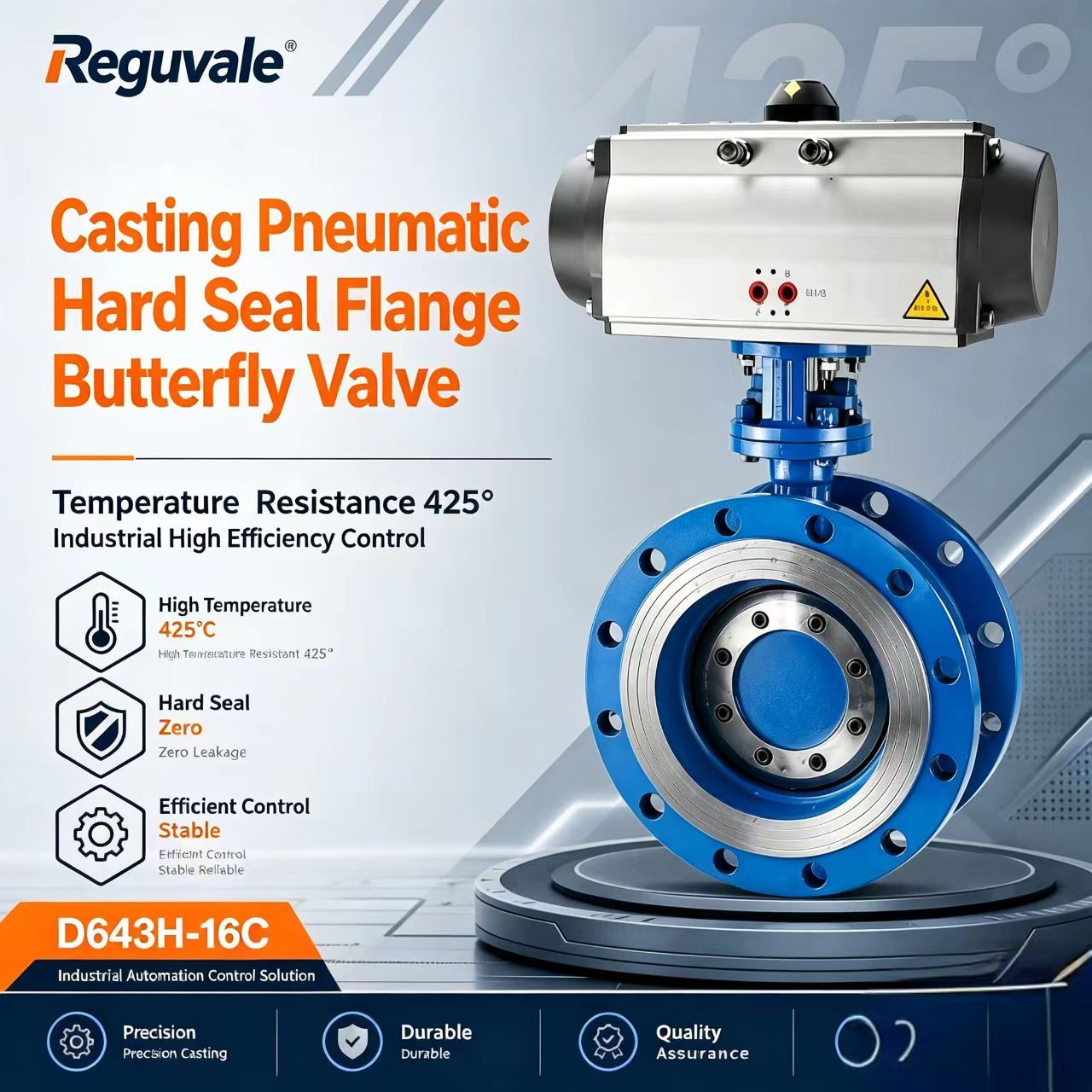 Pneumatic Triple-Eccentric Flange Butterfly Valve